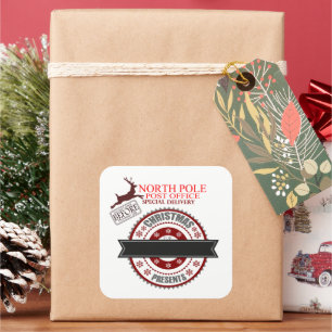 Cute North Pole delivery Christmas Square Sticker