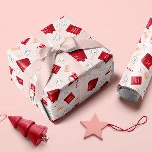 Cute North Pole Mail Christmas Pattern Wrapping Paper