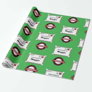 Cute North Pole Special Delivery with Kid's Name Wrapping Paper