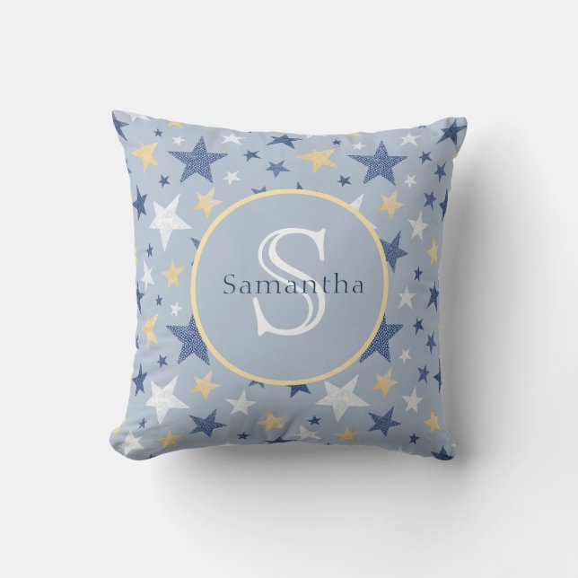 Cute North Star Personalised Monogram Cushion (Front)