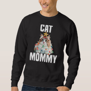 Cute Norwegian Forest Cat with Fairy Lights Crazy Sweatshirt