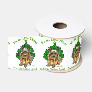 Cute Norwich Terrier Christmas Grosgrain Ribbon