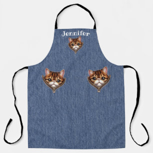 Cute Nose Tabby Cat All-Over Print Apron