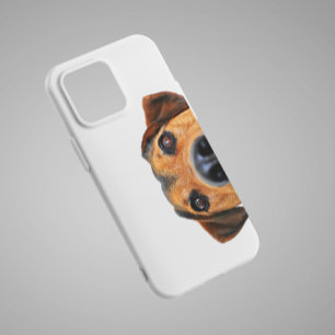 Cute Nosey Dog Peeking Up   Funny Vintage Phone Ca iPhone 15 Pro Max Case