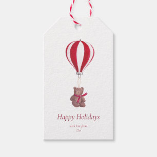 Cute Nostalgic Christmas Teddy Bear Gift Tags