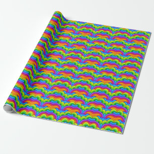 Cute Nostalgic Kids Rainbows Shapes Arches Pattern Wrapping Paper