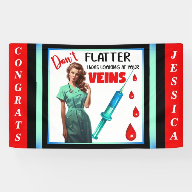 Cute Nostalgic Nurse_ Don't Flatter Yourself Banner (Horizontal)