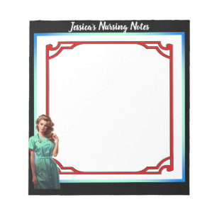 Cute Nostalgic Nurse Pinup Don't Flatter Yourself Notepad
