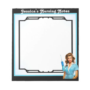 Cute Nostalgic Nurse Pinup_ For a Living Notepad