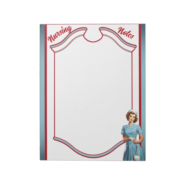 Cute Nostalgic Nurse Pinup_  Mum and Nurse Notepad (Rotated)