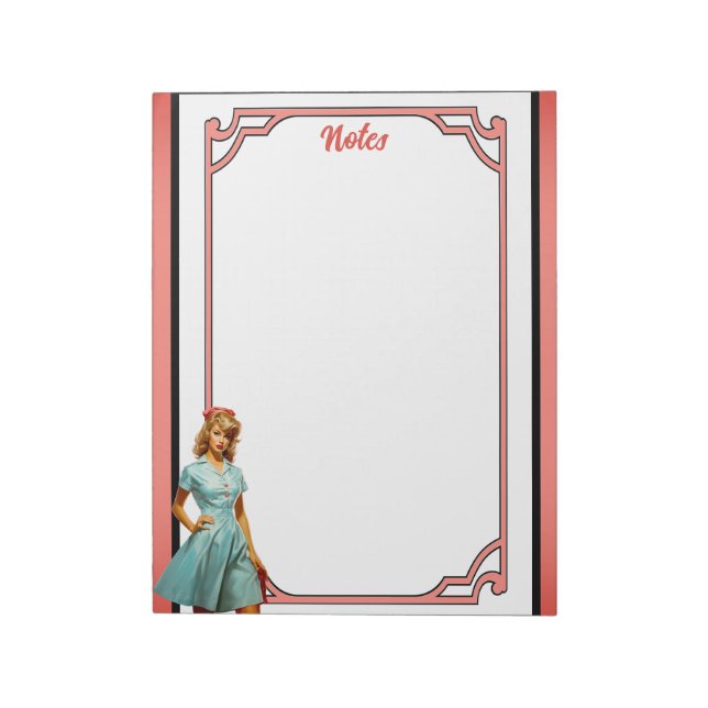 Cute Nostalgic Nurse Pinup_ Nurses Do It Better Notepad (Rotated)