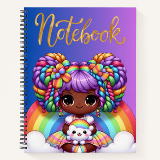 Cute notebook/Adorable Rainbow chibi girl  Notebook