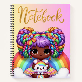 Cute notebook/Adorable Rainbow chibi girl  Notebook