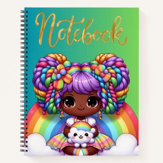 Cute notebook/Adorable Rainbow chibi girl  Notebook
