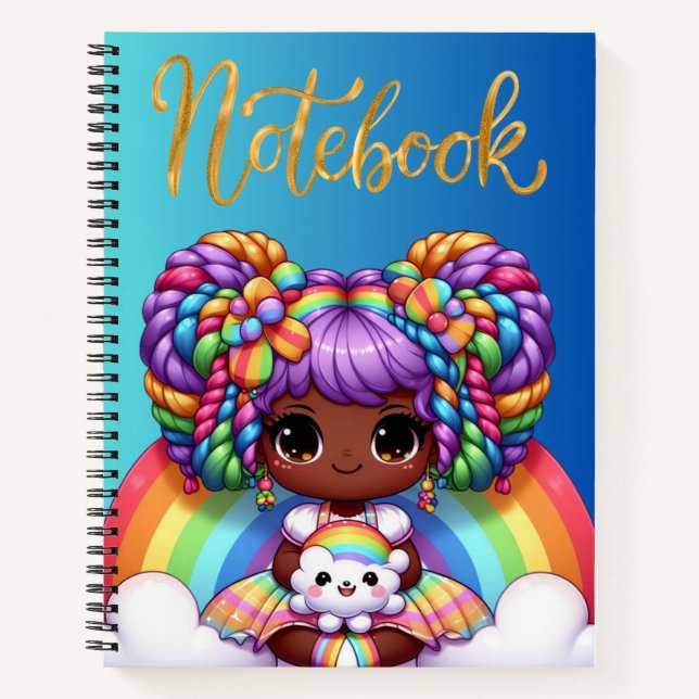 Cute notebook/Adorable Rainbow chibi girl  Notebook (Front)