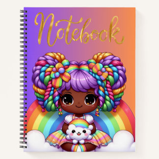 Cute notebook/Adorable Rainbow chibi girl  Notebook