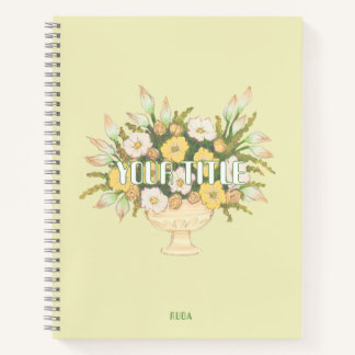Cute Notebook with cream and yellow flowers 