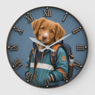 Cute Nova Scotia Duck Tolling Retriever Puppy Large Clock