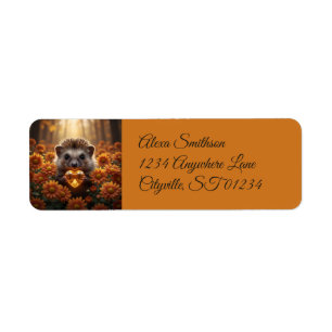 Cute November Hedgehog with Topaz Heart