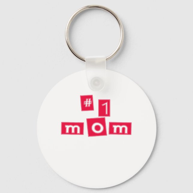Cute, "Number 1 Mum" Key Ring (Front)