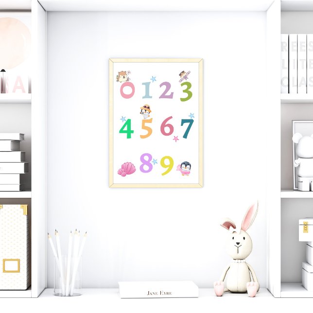 Cute Number Baby Nursery Poster | Education Poster (Creator Uploaded)