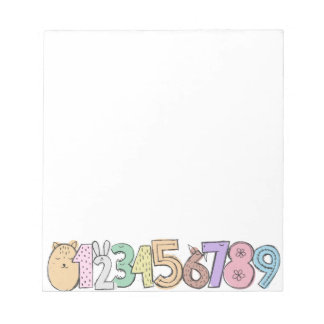 Cute Numbers Notepad
