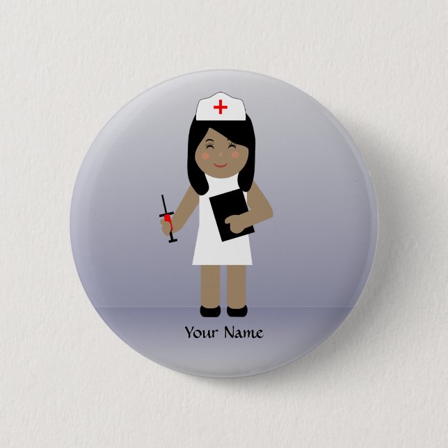 Cute Nurse 1 Custom Button (Front)