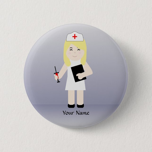 Cute Nurse 4 Custom Button (Front)