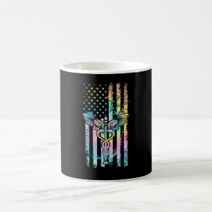 Cute Nurse American Flag Us Patriotic Tie Dye Nurs Coffee Mug