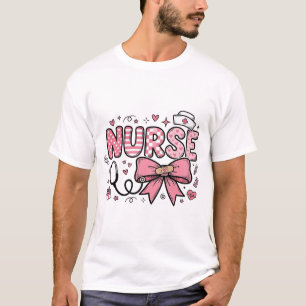 Cute Nurse Bow Heart Vector Shirt Design_1