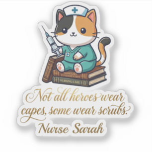 Cute Nurse Calico Cat Personalised 