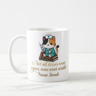 Cute Nurse Calico Cat Personalized Coffee Mug
