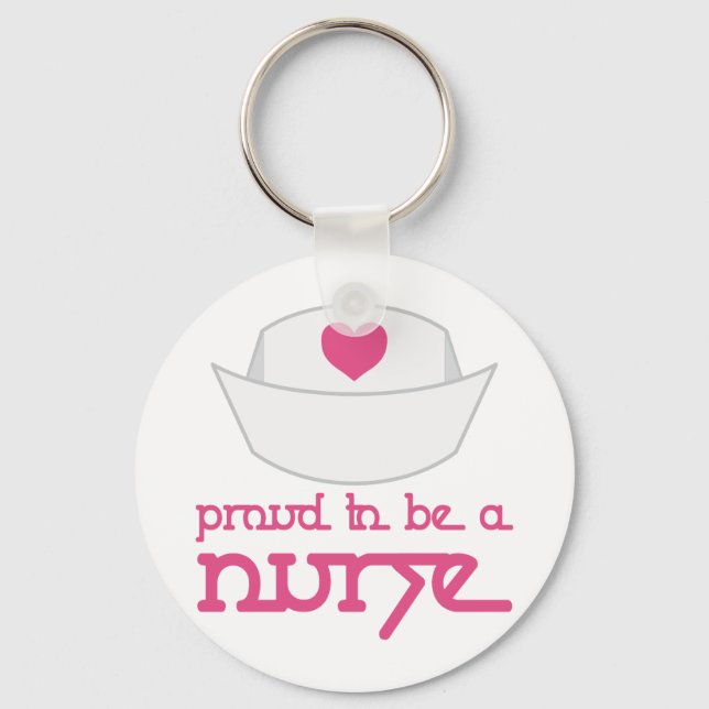 Cute Nurse Cap Proud To Be A Nurse Gift Key Ring (Front)