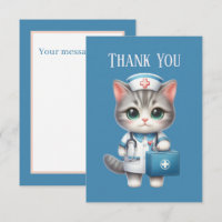 Cute Nurse cat add message