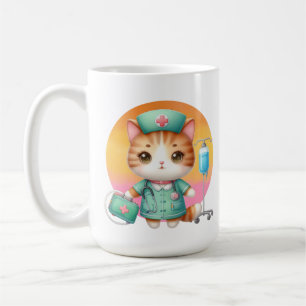 Cute Nurse cat add monogram Coffee Mug