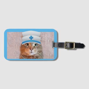 Cute Nurse Cat Luggage Tag