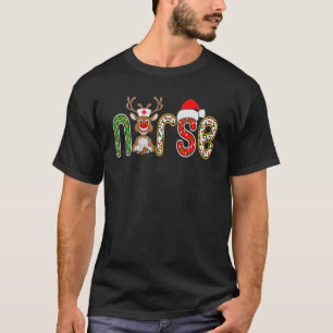 Cute Nurse Christmas Tree Stethoscope RN LPN Scrub T-Shirt