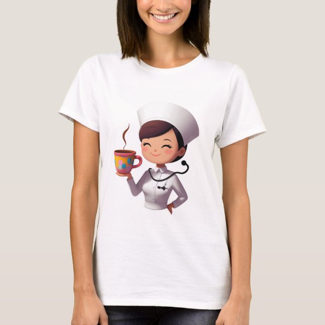 Cute Nurse Coffee Lover Tee (Front)