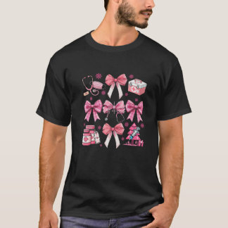 Cute Nurse Coquette Bow Stethoscope Bow Pink Coque T-Shirt