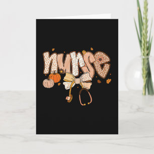 Cute Nurse Coquette Bow Stethoscope Fall Autumn Th Card