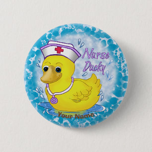 Cute Nurse Ducky 6 Cm Round Badge