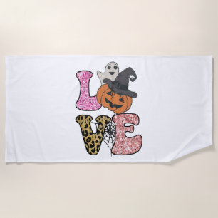 Cute Nurse Ghost Halloween Beach Towel