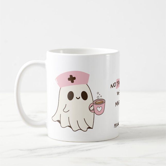 Cute Nurse Ghost Halloween Mug - 11oz (Left)