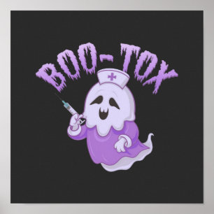 Cute Nurse Ghost with Botox Injection Funny Spooky Poster