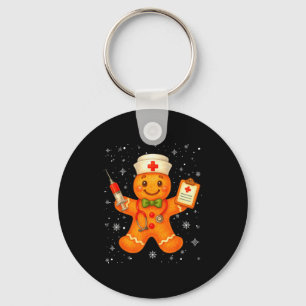 Cute Nurse Gingerbread Pjs Christmas Xmas Nurse Rn Key Ring