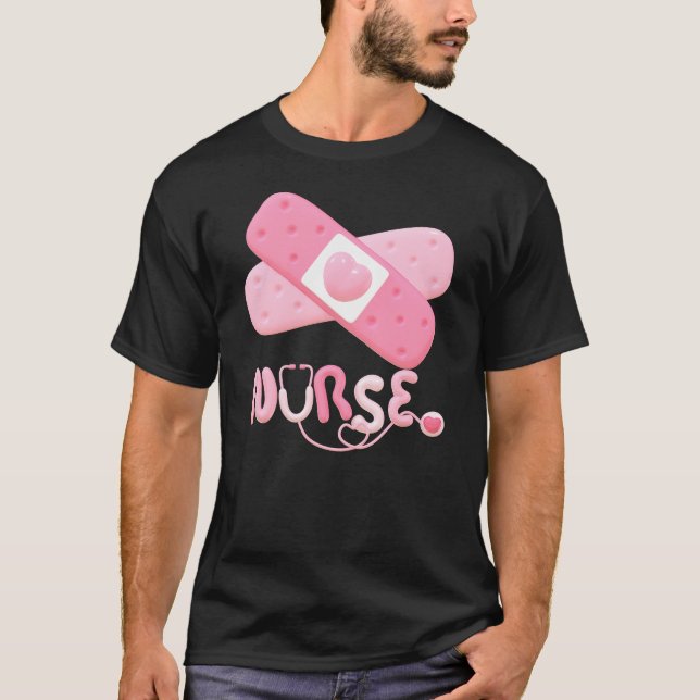 Cute Nurse Heart Bandage T-Shirt (Front)