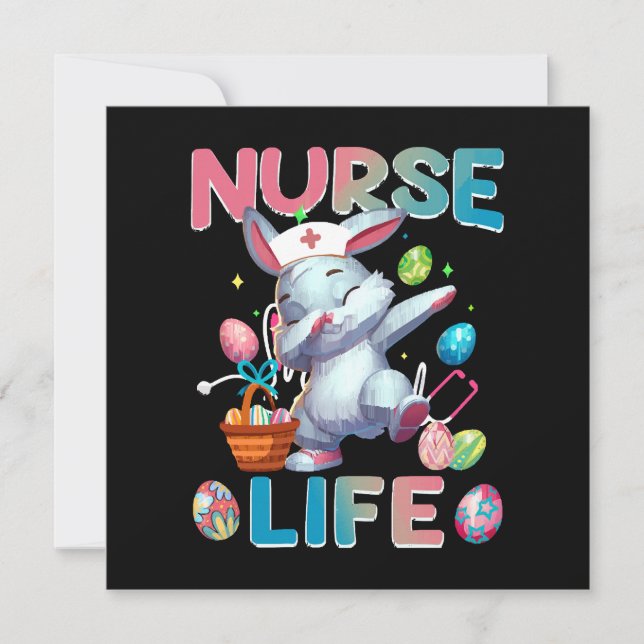 Cute Nurse Life Dabbing Easter Bunny (Front)
