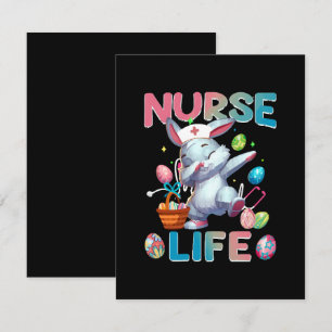 Cute Nurse Life Dabbing Easter Bunny Card
