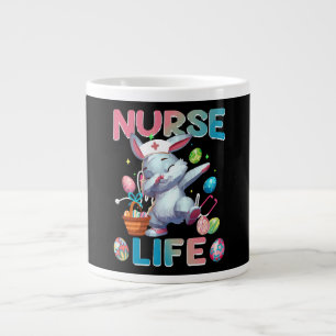 Cute Nurse Life Dabbing Easter Bunny Large Coffee Mug