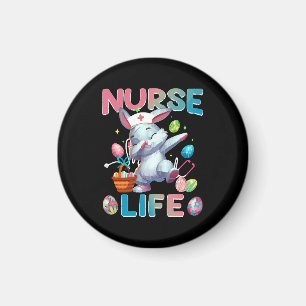 Cute Nurse Life Dabbing Easter Bunny Magnet